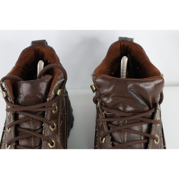 Vintage Grunge Goth EDM Mens Size 9 Distressed Chunky Platform Ankle Boots Brown main image 7